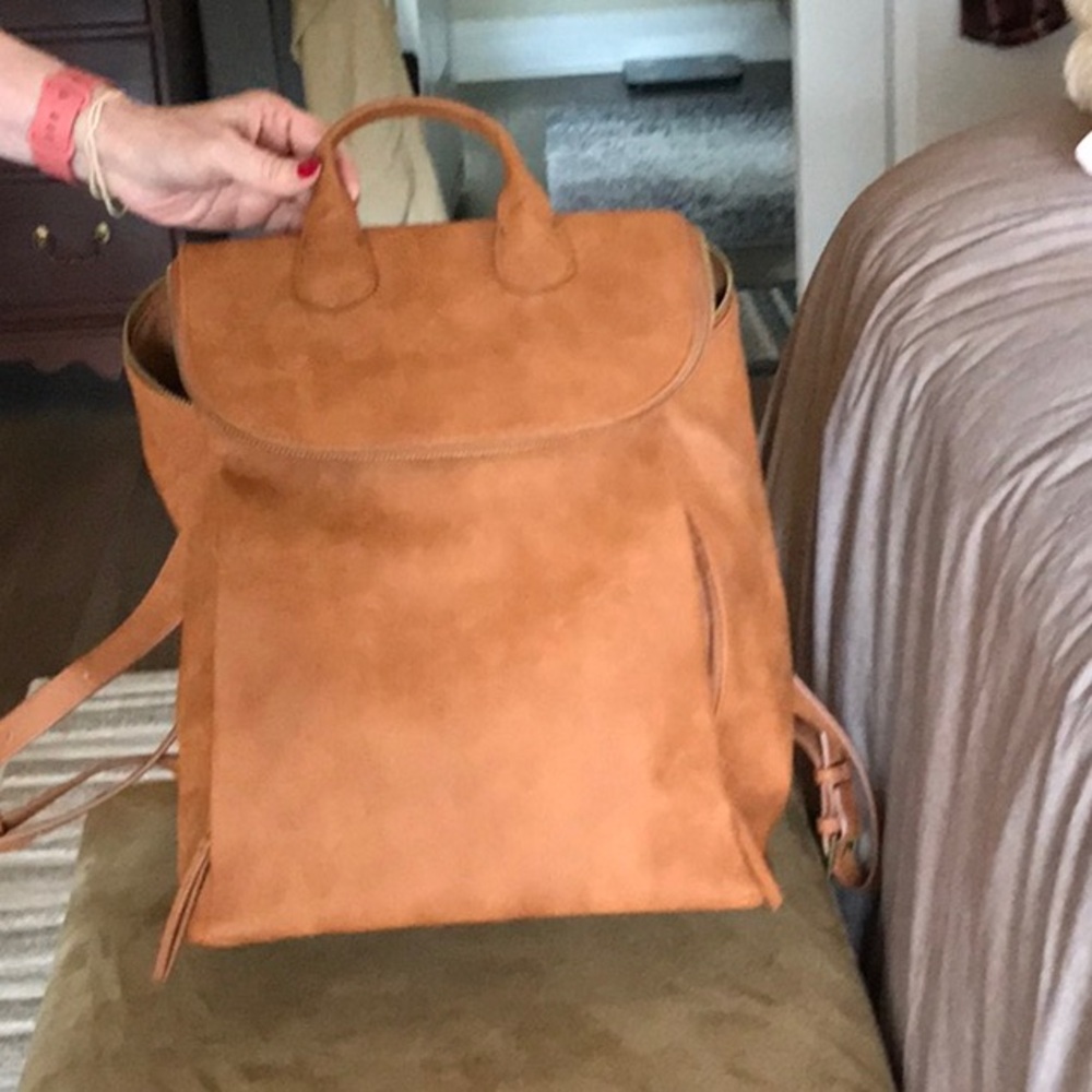 A burnt orange in color backpack